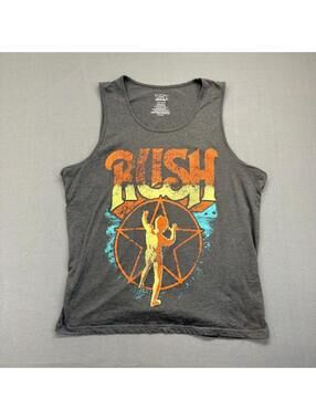 Rush Graphic Y2k Streetwear Tank Top 2XL Gray Colorful